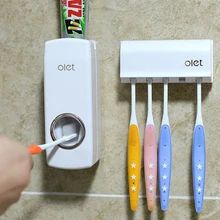 1 Набор держатель зубной щетки автоматический диспенсер для зубной пасты 5 держатель для зубной щетки настенная подставка для зубной щетки Инструменты для ванной комнаты белый