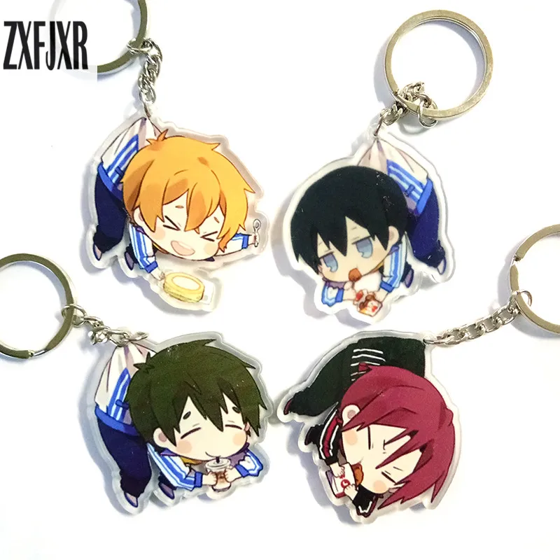 4 шт./компл. аниме брелок бесплатно! Iwatobi Swim Club Haruka Nanase Тачибана Макото Рин матсуока