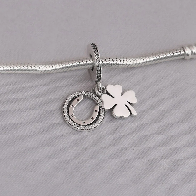 

Sterling Silver Charms Pendant Diy Clover Horseshoe Shape Pendants For Original Pandora 925 Sterling Silver Bracelets Bangles