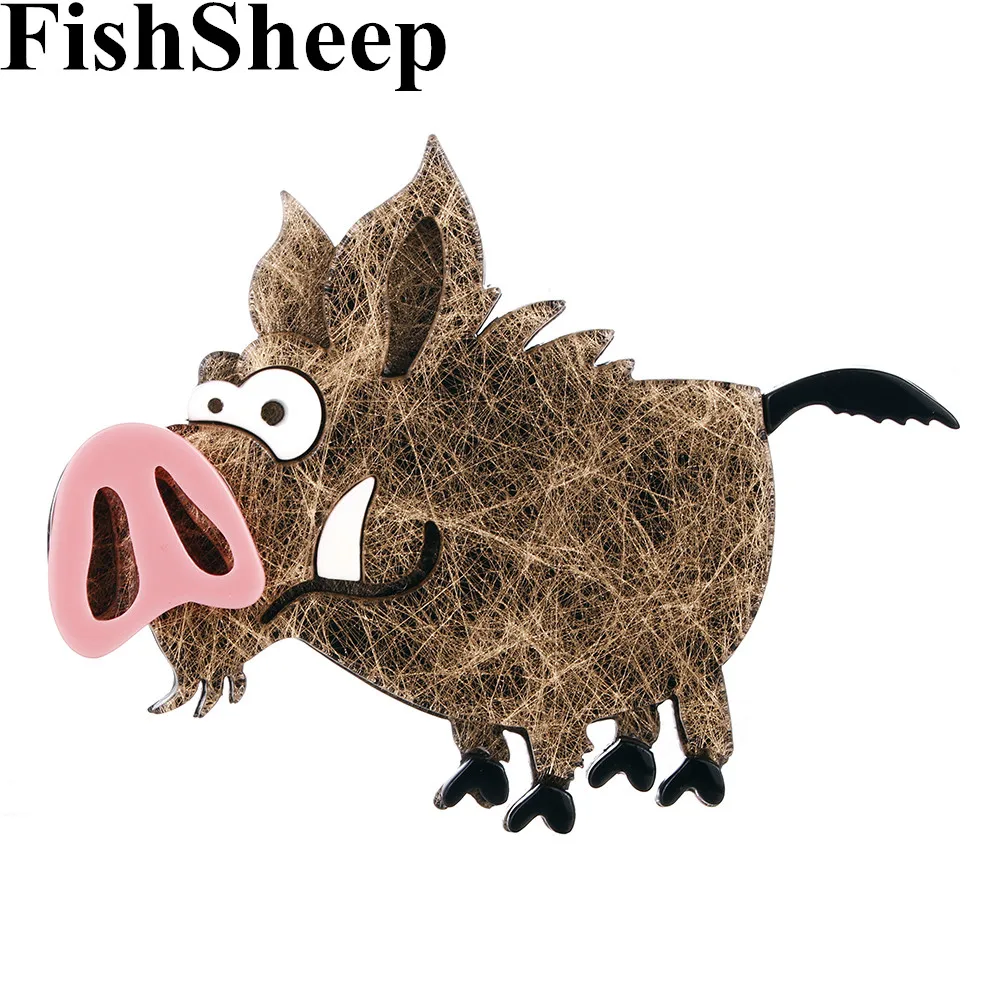 FishSheep новые милые большие акриловые броши булавки для женщин дети большой пластиковый животный стиль свинья брошь Одежда сумка Аксессуары подарок