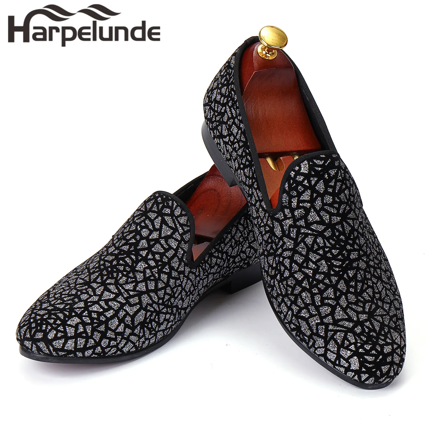Мужские модные туфли с блестками на плоской подошве размеры 8 13|loafers men|loafers velvetloafers