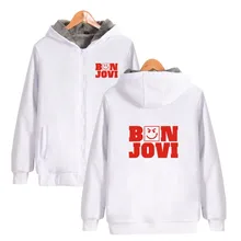 ALIZAZA 2017 Hip Hop Hoodies Punk Coats Zipper Printed Bon Jovi Rock Band Sweatshirts New Fashion Warm Hooded Men thicken