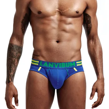 

New Brand Antibacterial Brief Mens Underwear Solid Male Stretch U Convex Pouch Soft Cotton Solid Cuecas Shorts Slips Underpants