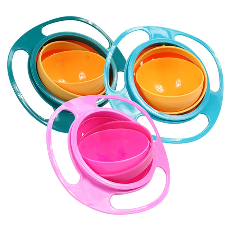 

Children's General Gyro Balance Bowl New Feeding Tableware 360 Degree Rotating Anti-Food Spilling Bowl Baby Plate