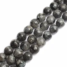 Натуральный камень граненый Лабрадорит Larvikite Круглые бусины для изготовления ювелирных изделий браслет, Цепочки и ожерелья 15," Палочки Размеры 4681012 мм