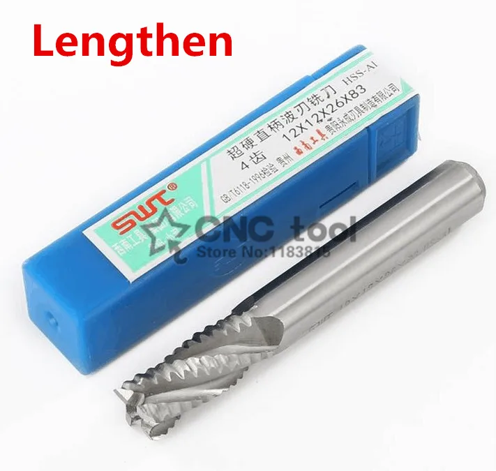 

1pcs HSS-AL 4F Rough machining 6/8/10/12/14/16/18/20mm End mill wave edge milling cutter Machine Milling Machinery Cutting tool