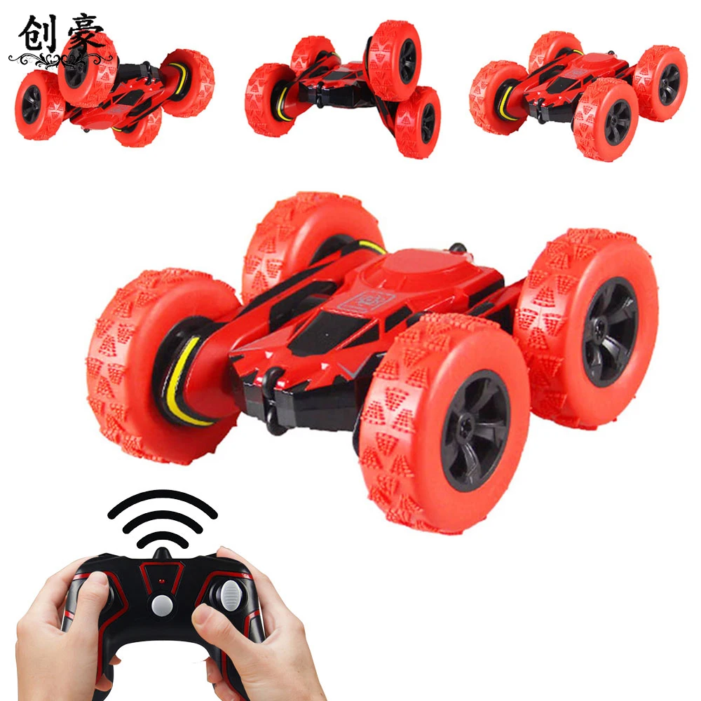 

2.4Ghz Remote Control Cars Stunt Rc Car High Speed Flashing 3D Flip roll Green & Blue Electric Race Double S Toys Birthday gift