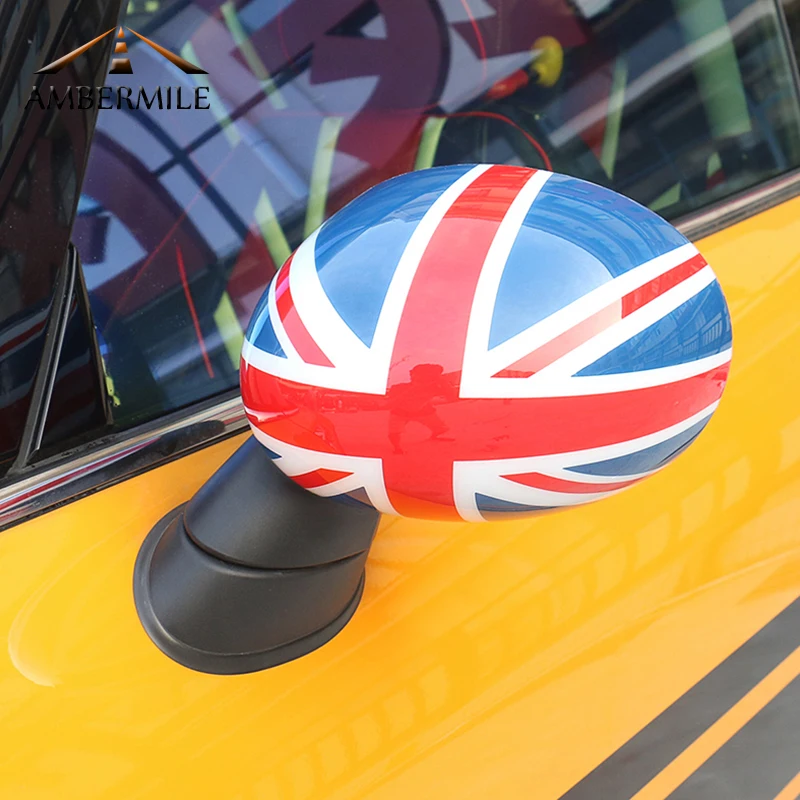 AMBERMILE накладка на зеркало заднего вида автомобиля Shell наклейка жилье для Mini Cooper JCW