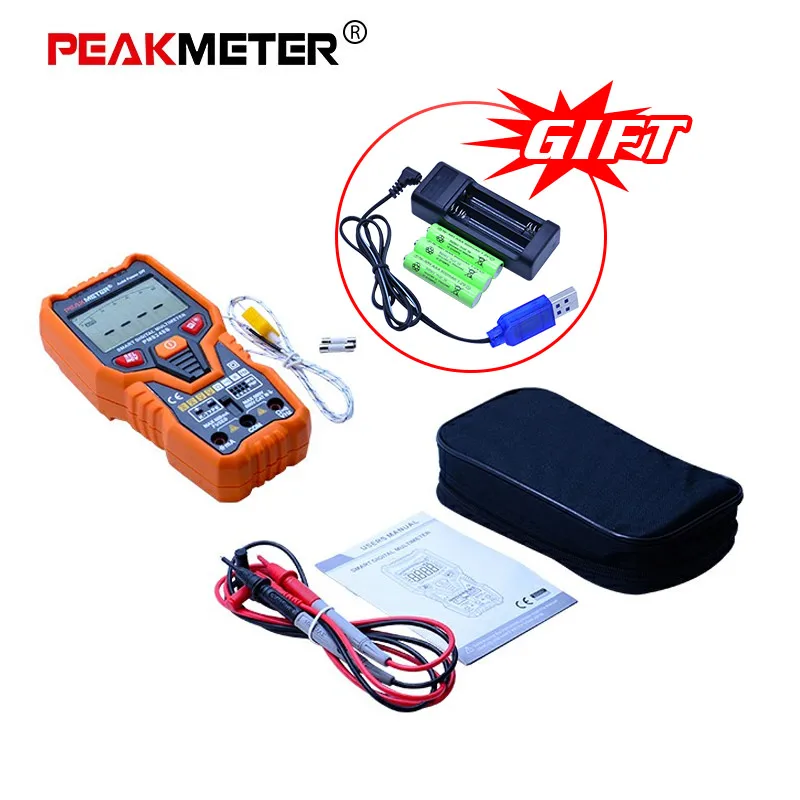PEAKMETER PM8248S Цифровой мультиметр зажим для мультиметров измеритель емкости 30~ 1000 Гц Удержание данных подсветка дисплей+ подарок