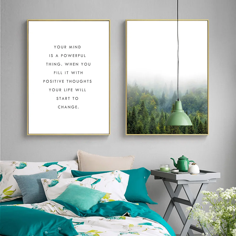 

Nordic Style Forest Motivational Quote Canvas Posters Prints Minimalist Wall Art Painting Decorative Picture Modern Home Decor