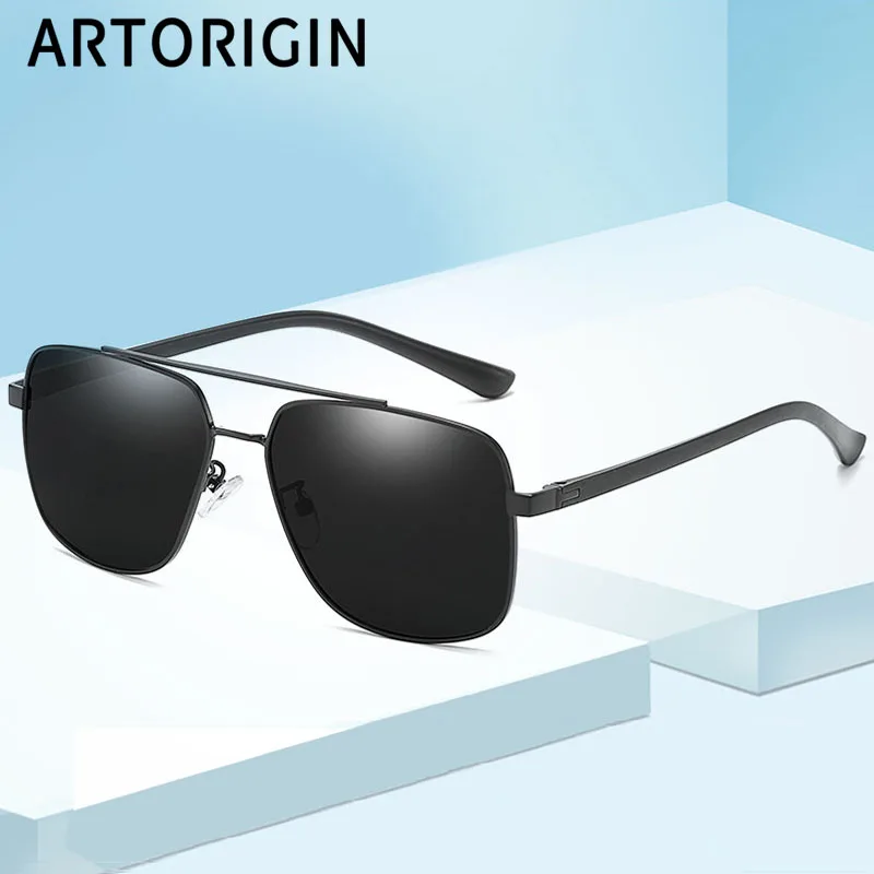 Vintage Sunglasses Men Polarized Square High Clear Retro Sun Glasses for Men Polarized Plastic Titanium Leg Eyewear Male