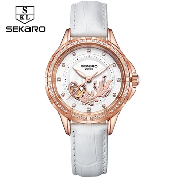 

Sekaro watch womens Hollow Love Fish Note Women Mechanical Watch Stainless Steel Fashion Diamond watch womens wristwatch