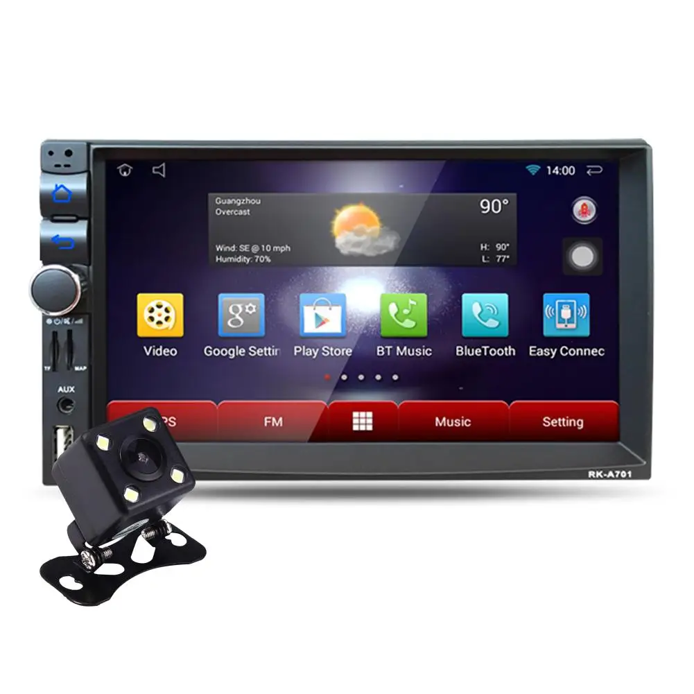7 дюймов автомобиля радио Media Player Android Системы Dual Core Bluetooth A2DP Сенсорный экран gps стерео аудио MP3 MP4 MP5 плеер