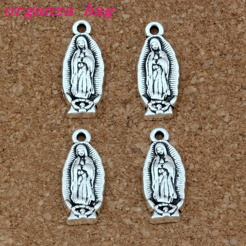 100Pcs Tibetan Silver Alloy Virgin Mary Charms Pendants For Jewelry Making Bracelet Necklace DIY Accessories  8.5x22.5MM A-388