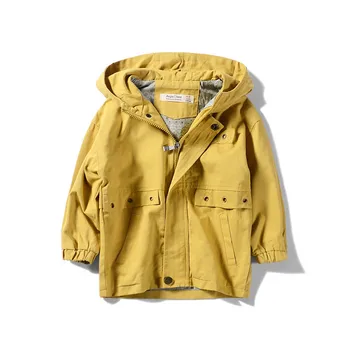 

Baby Boys Jackets 2018 Autumn Fashion Kids Clothes Hooded Zip Windbreaker with Pocket Jackets for Boy School Children Clothing