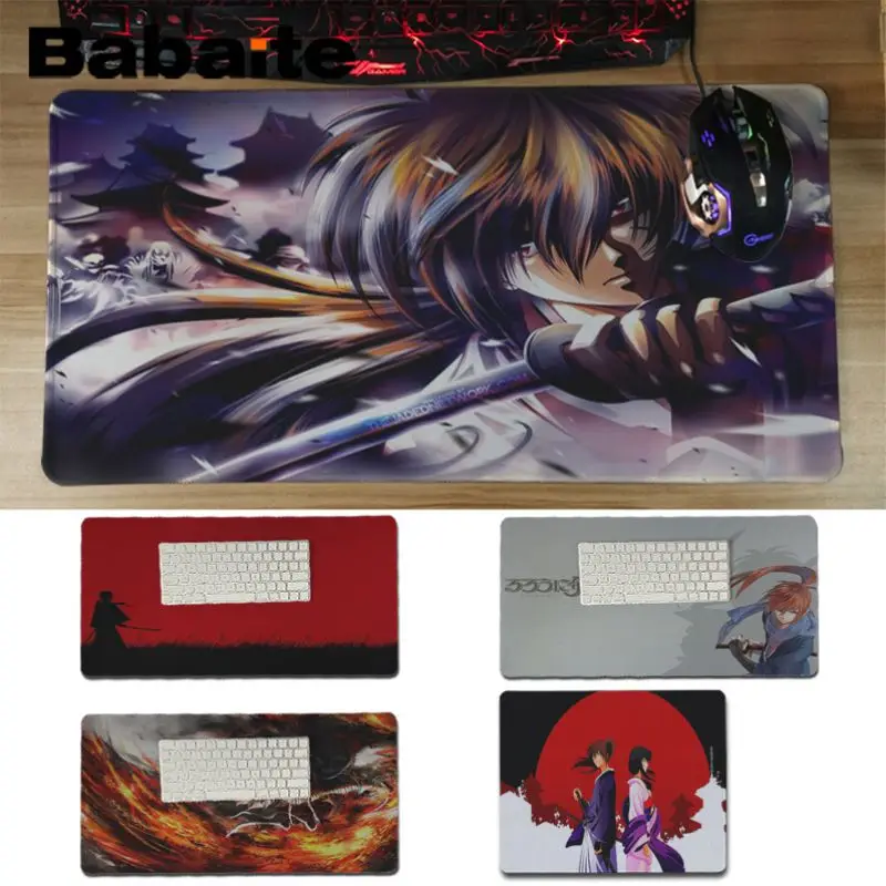 

Babaite Rurouni Kenshin Japan anime Computer Laptop Anime Mouse Mat Unique Desktop Pad Game Lockedge Large Mousepad