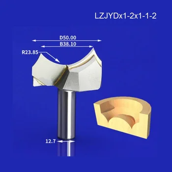 

1pc Pearl Gold Round Over Bit CNC Engraving Router Bit Mill Cutter Shank 1/2*1-1/2