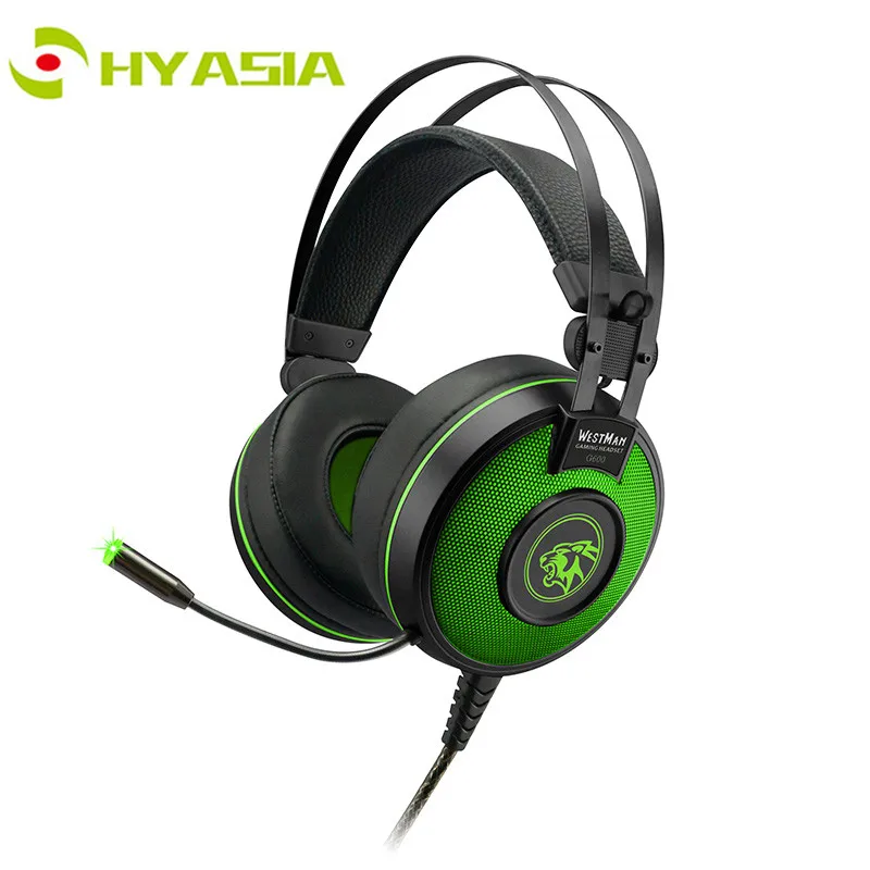 Игровая гарнитура HYASIA со светодиодный светильник кой игровые наушники с USB
