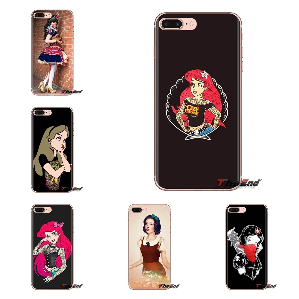 

For Huawei G7 G8 P7 P8 P9 P10 P20 P30 Lite Mini Pro P Smart Plus 2017 2018 2019 Silicone Skin Case Tattoo Ariel Alice Snow White