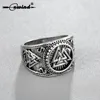 Cxwind Retro Odin símbolo anillos nórdico vikingo runas anillos para los hombres rúnico nórdico Valknut antiguo anillo bobina de joyería de encanto anillos niños ► Foto 1/6