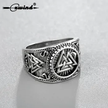 

Cxwind Retro Odin Symbol Rings Norse Viking Runes Rings For Men Runic Norse Valknut Antique Knuckle Ring Coiler Charm Jewelry