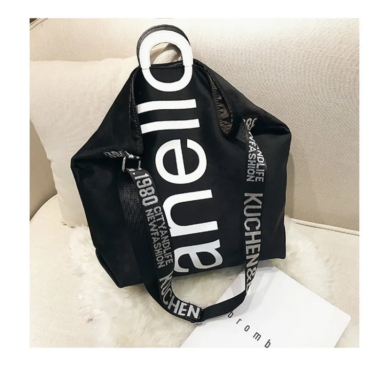 

New large-capacity velvet fashion ladies letter shoulder messenger bag high quality shopping bag simple letter tote handbag