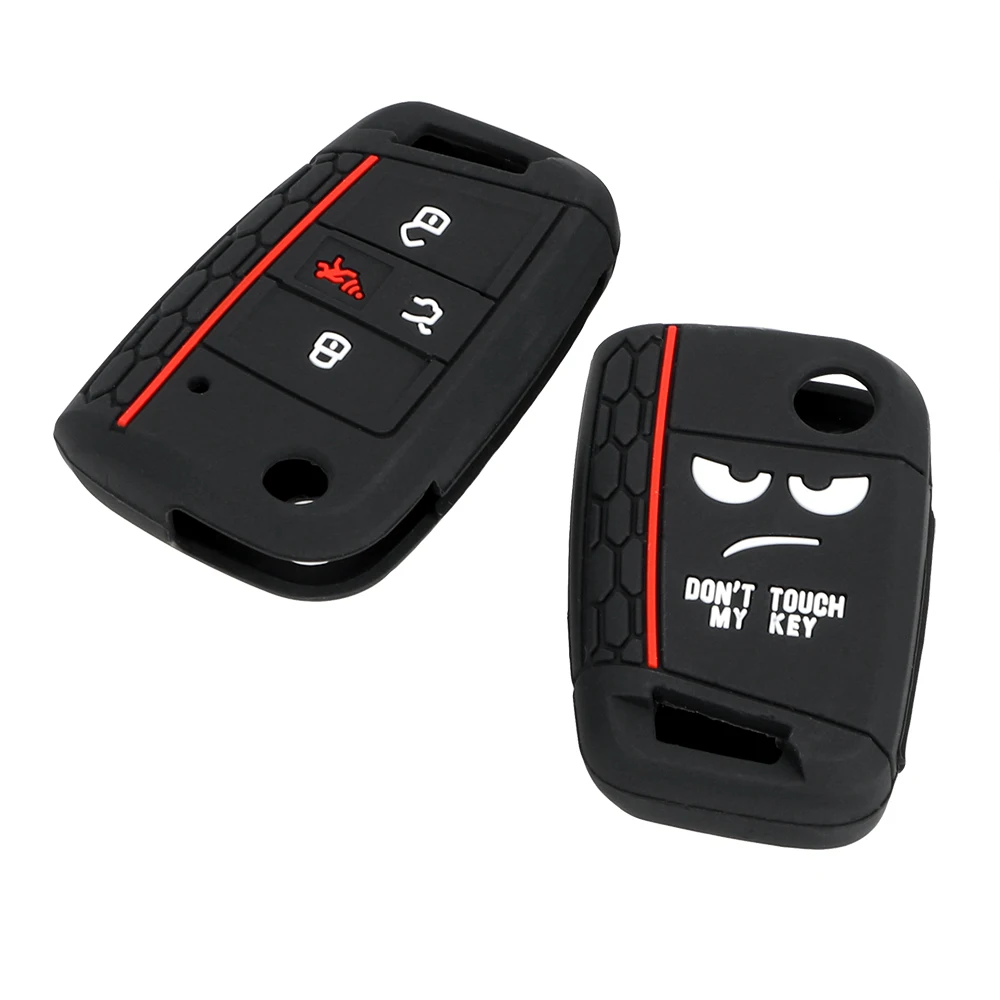 

LEEPEE Silicone Auto Accessories 3 4 Buttons Flip Key Shell Fob Car Key Case Cover For Volkswagen Polo MK7 Golf 16 2017