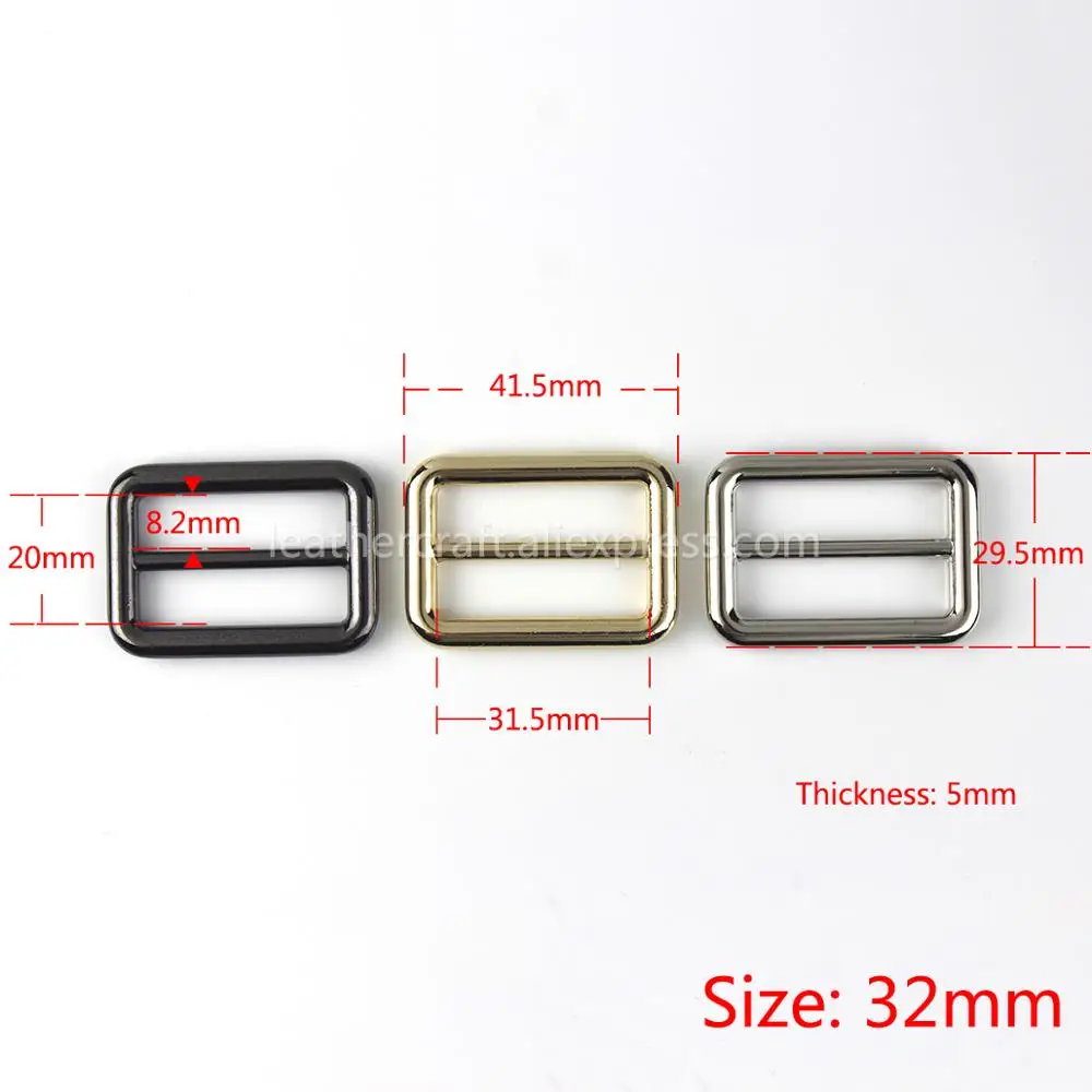 Metal Cast Tri-Glide Buckle 3 Bar Adjuster Slider Middle