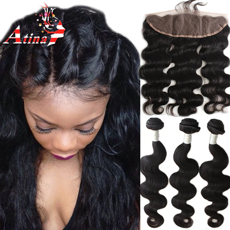 13x4 Ear To Ear Lace Frontal With Baby Hair And Bundles 7a Peruvian Virgin Hair Body Wave Human Hair Weave With Frontal Closure