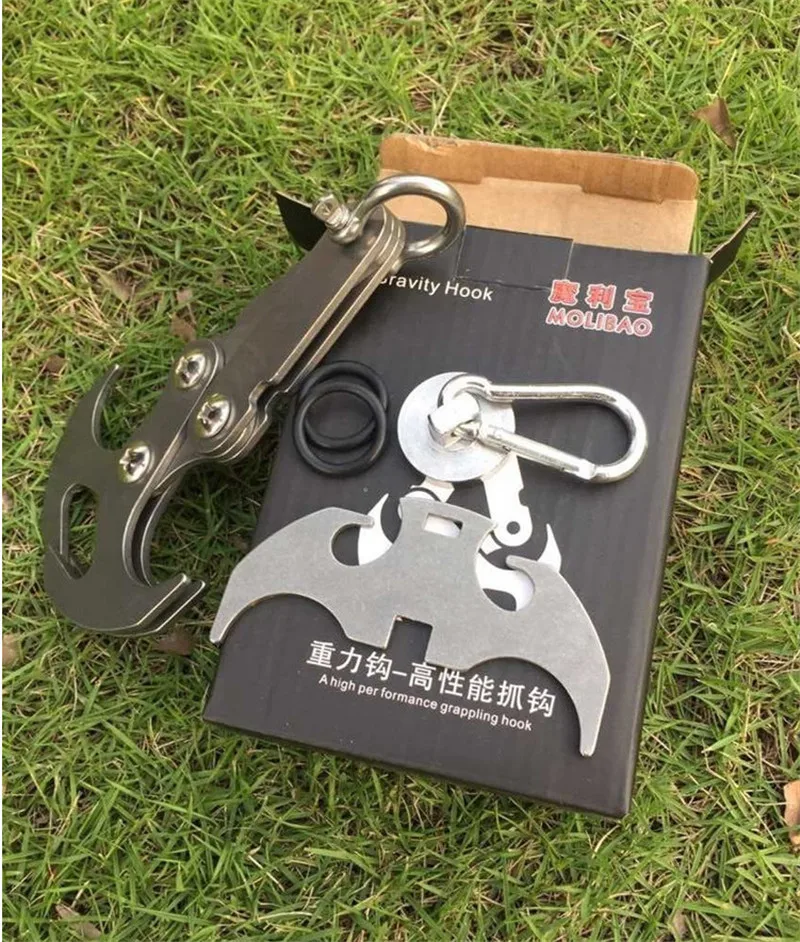 Details about   Wreow 2 In 1 Pocket Size Gravity Hook,Stainless Steel Grappling Hook Survival Fo 