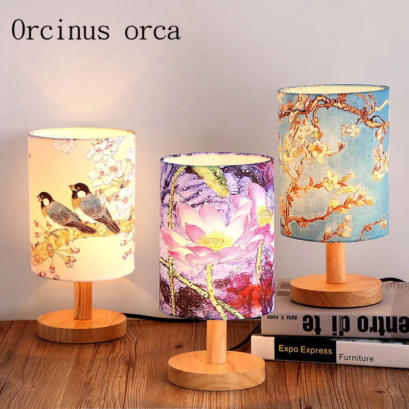 The Nordic modern hand-painted lamp bedroom bedside reading garden creative warm night light free shipping | Лампы и освещение