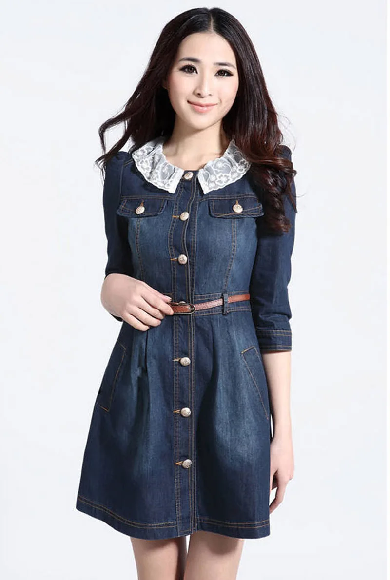 one piece dress denim