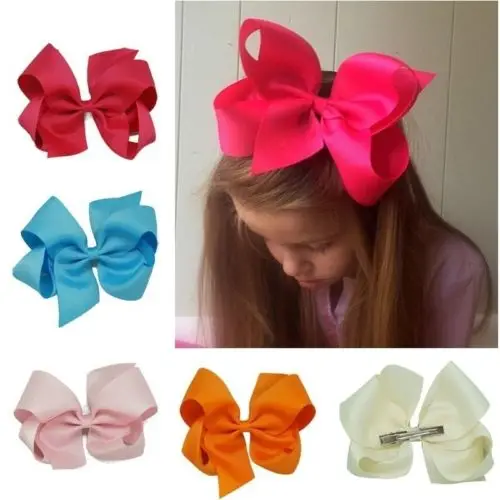 

Girls Bow Tie Fahsion Simple Likesome Hairpin Big Ribbon Candy Color Headwear Hair Clip Pure Color Hair Accessories