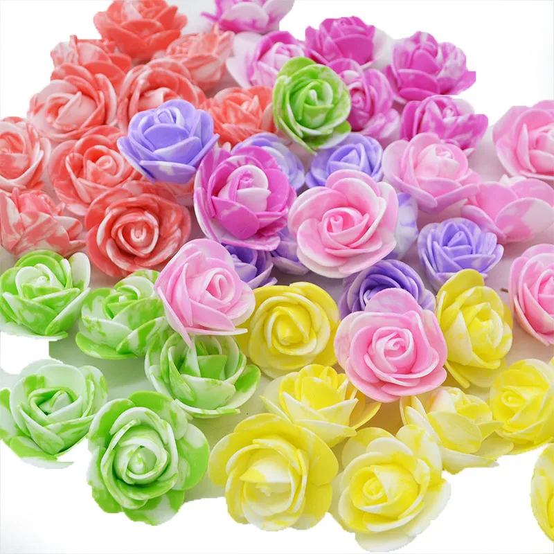 

100pcs/lot Mini PE Foam Rose Flower Head Artificial Rose Flowers Handmade DIY Wedding Home Decoration Festive & Party Supplies