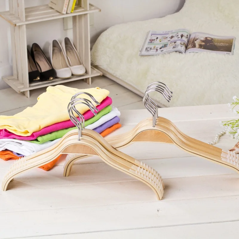 

2019 new arrival Adult Children Non-slip Non-marking Hanger Log Color Varnish Bright Wood Hanger Home Supplies 32cm/38cm/42cm