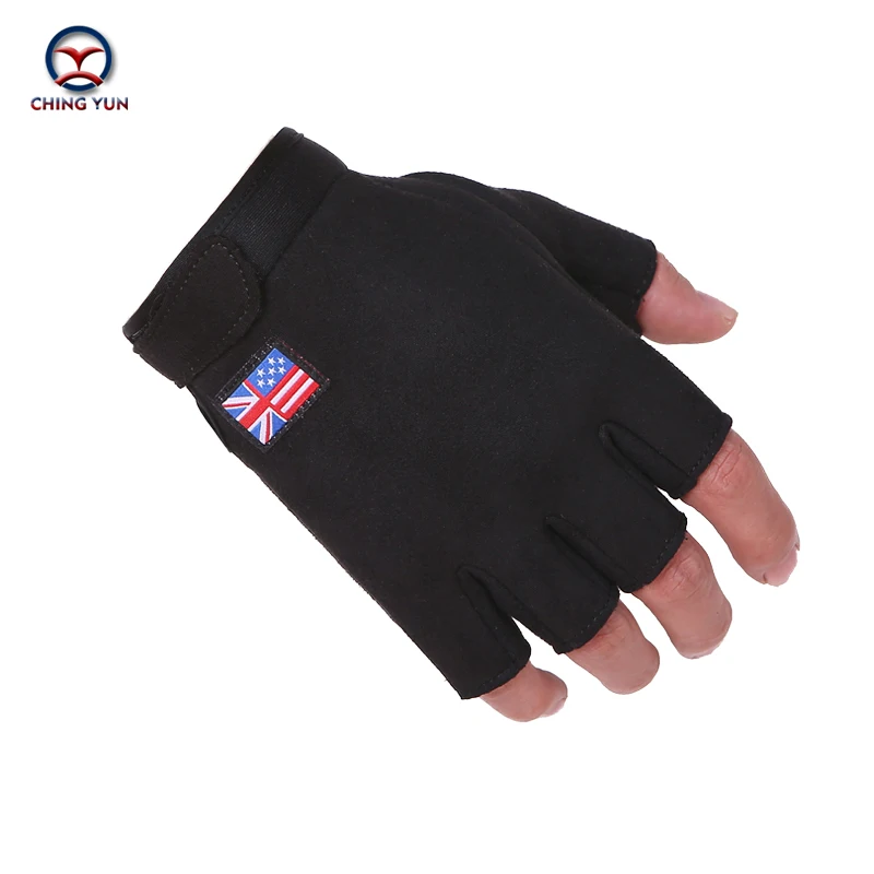 CHING YUN Half Finger Gloves Men Elastic Breathable Semi-finger Protective Gloves Outdoor Ridding Climbing Sunscreen Mitten