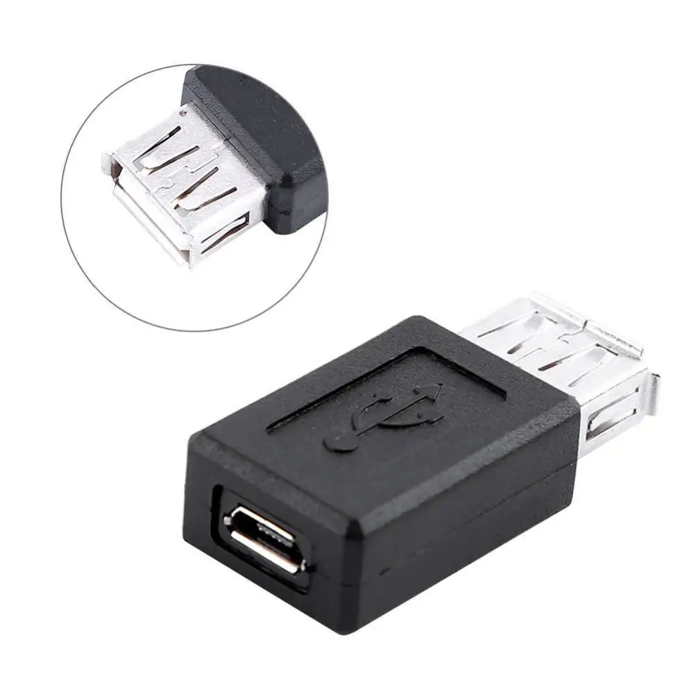 Черный USB 2,0 Тип A Женский к Micro USB B Женский адаптер штекерные Конвертеры