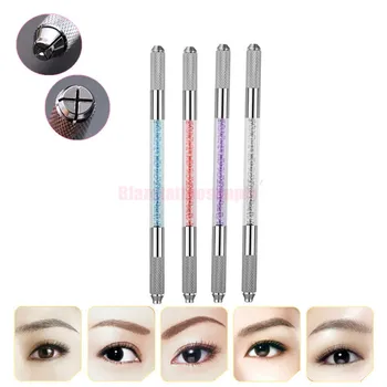 

2017 Wholesale 50PCS 3D Microblading Eyebrow Embroidering Permanent Makeup Manual Tattoo Pen Machine free shipping