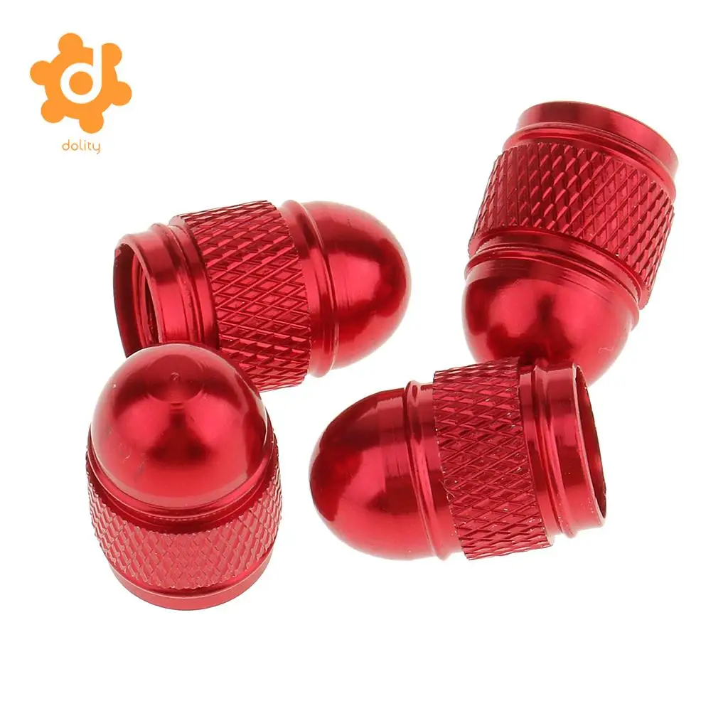 dolity 8 Pieces Red Green Aluminum Bullet Tire Valve Stem Air Port Cover Cap