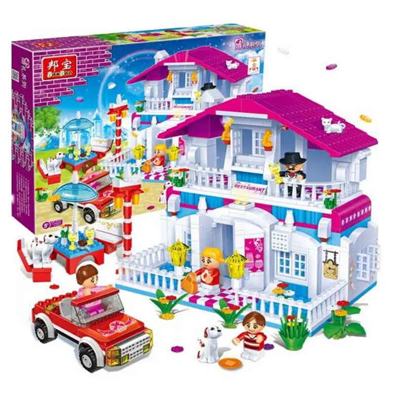 

552pcs Happy Restaurant Hotel Compatibie Legoings Building Blocks Toy Kit DIY Educational Children Christmas Birthday Gifts