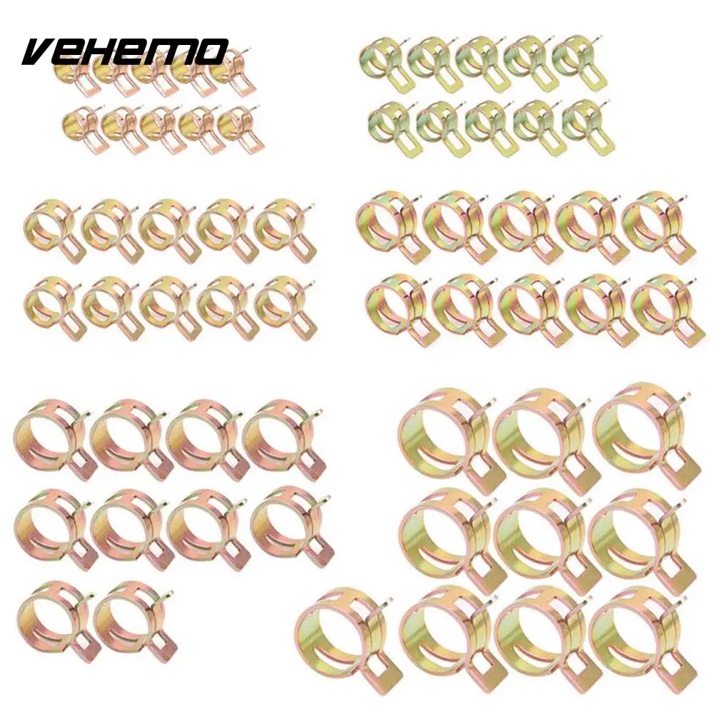 

Vehemo 6 Sizes Car Auto Spring Clip Tube Oil Water Hose Spring Clip Glossy Tool Auto Spring Clip Fastener Vacuum Mini Fuel