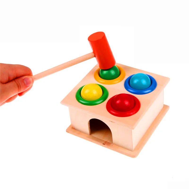

1Set Wooden Hammering Ball Hammer Box Children Fun Playing Hamster Game Toy Early Learning Educational Toys