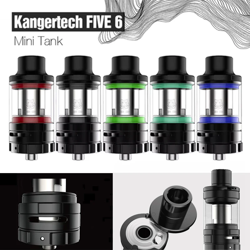 KangerTech FIVE 6 Mini RTA обслуживаемый атомайзер 4 мл 0 Ом катушка для Kanger Spider Mod Green|rta rebuildable