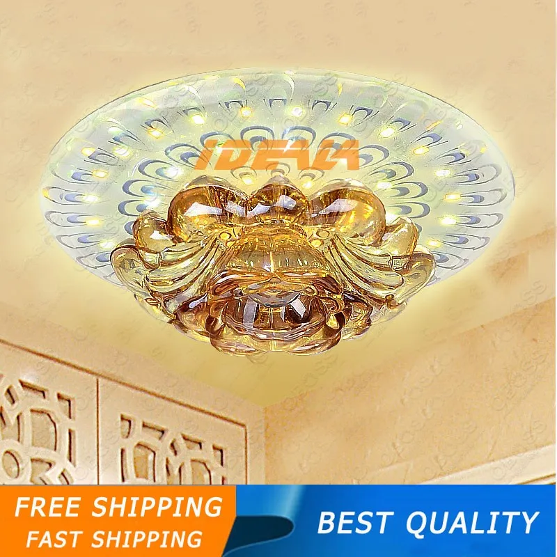 Conduziu a Luz de Teto Luminária para Sala Cristal Claro Moderno Corredor Montagem Embutida Estar Quarto Sala Jantar Decoração Led 1 moderno led corredor montagem embutida luminária para