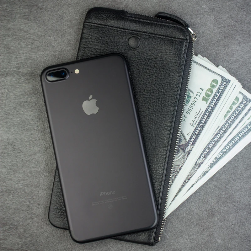 

QIALINO luxury Genuine Leather Wallet Case for iphone 7 iPhone 7 plus Handmade Cover for iPhone 6s slots for cards 4.7/5.5 inch