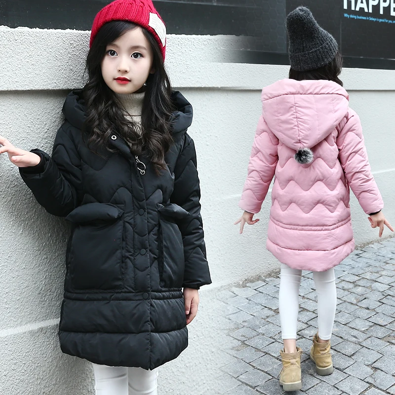 

2018 New Baby Girls Cotton-padded Outerwear & Coats Winter Children Warm Clothes Fashion Casual Cotton Jacket 5-12 Y