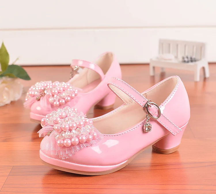 WEONEDREAM/детские сандалии для принцесс; детская Свадебная обувь для девочек; модельные туфли на высоком каблуке; розовые и белые вечерние туфли с бантом для девочек