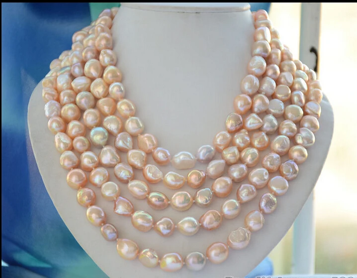 

fast Z6371 Natural 13mm pink lavender baroque freshwater pearl necklace 100inch NEW