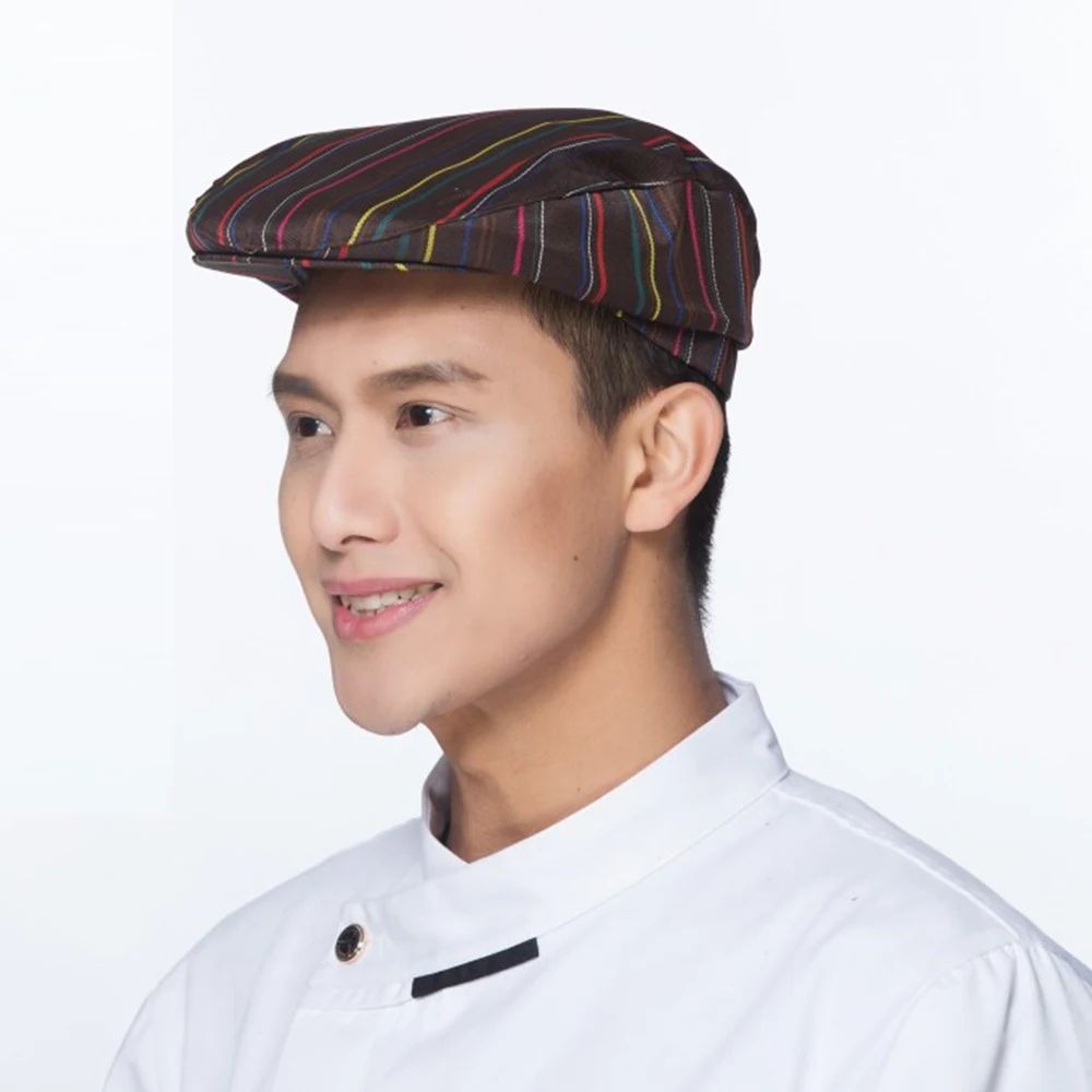 2019 высокое качество chef Hat hotel униформа для Шей-повара форма Ресторан шляпа форма для шеф-повара рабочая одежда шляпа аксессуары полосатая
