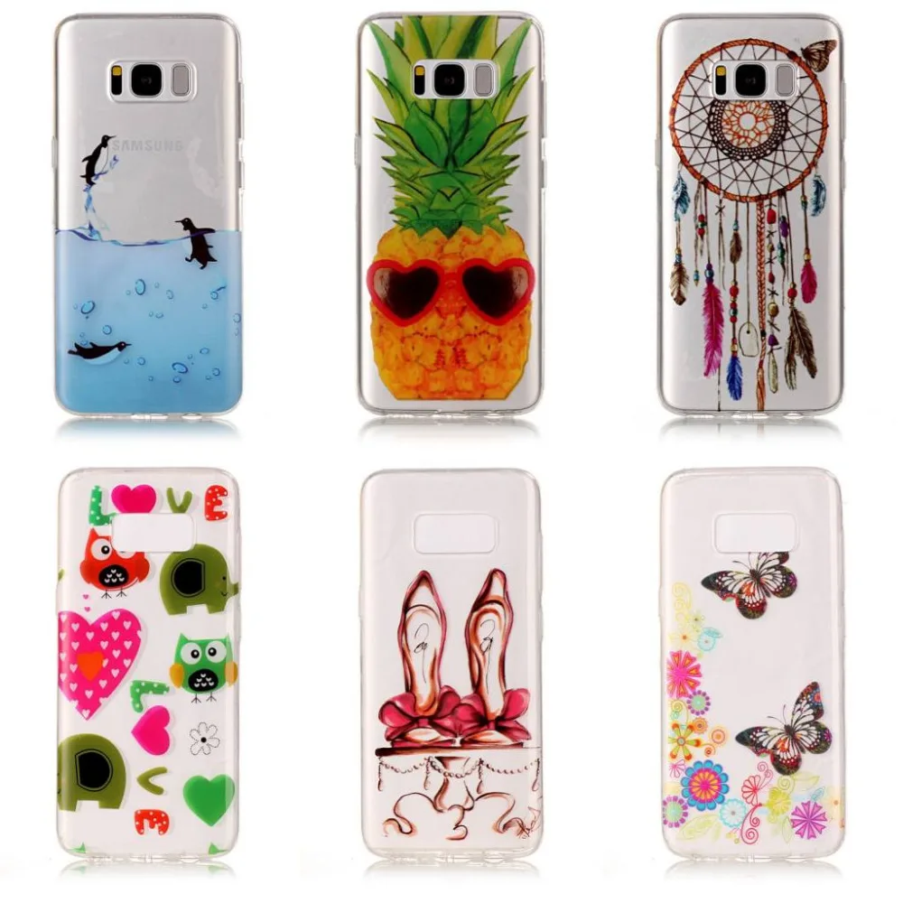 

Cartoon Case For Samsung Galaxy S8 Flower Soft Silicon TPU Transparent Cover Case for Samsung Galaxy S8 PLUS For Samsung S8 Pen
